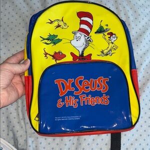 Dr. Seuss Yellow, Blue & Red Kids Backpack with Cat in the Hat